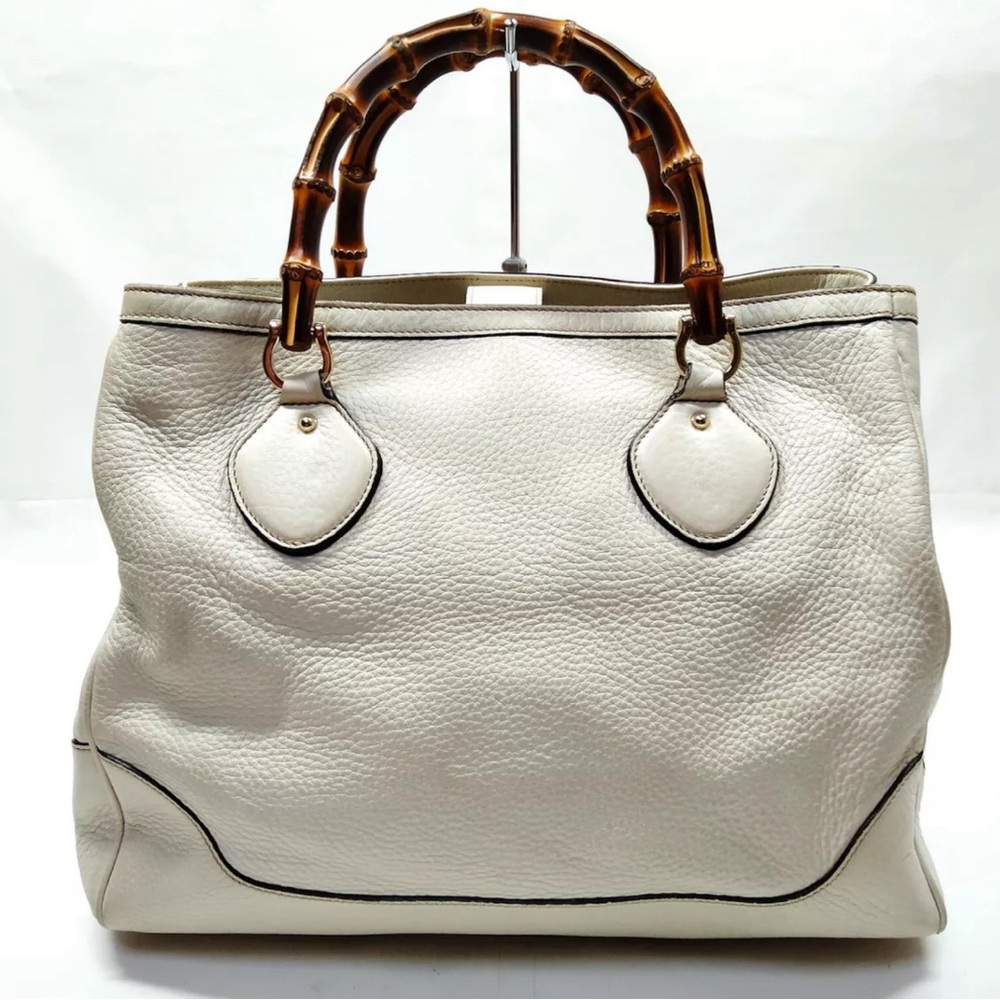 R696 Gucci Bamboo Pebble Leather Hand Bag